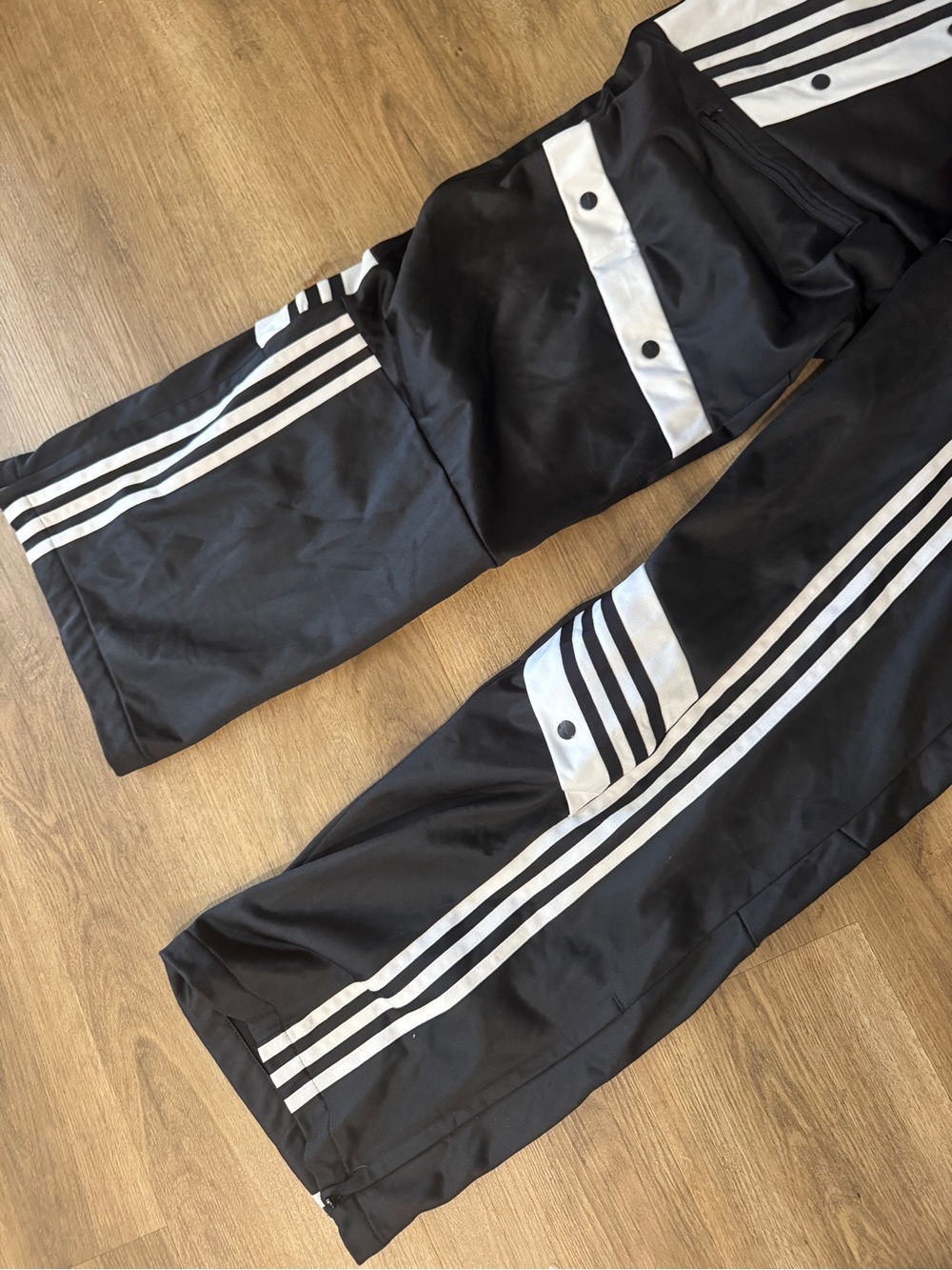 Adidas NWT Black Track Pants with White Stripes - Picture 3 of 7